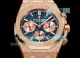 MMA 11 Copy Audemars Piguet Royal Oak 41 Rose Frosted Gold Blue Dial Watch (3)_th.jpg